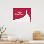 Elegantes Brautparty Poster viva magenta (Küche)