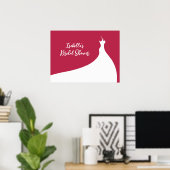 Elegantes Brautparty Poster viva magenta (Heimbüro)