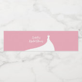 Elegantes Brautparty rosa Flasche Wasserflaschenetikett (Einzelnes Label)