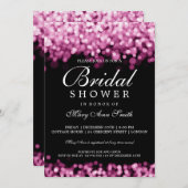 Elegantes Brautparty Rosa Lights Einladung (Vorne/Hinten)