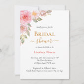 Elegantes Brautparty Rosa Rosa Einladung (Vorderseite)