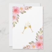 Elegantes Brautparty Rosa Rosa Einladung (Rückseite)