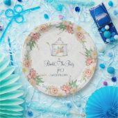 Elegantes Brautparty Rosa, weiß gestrichen, floral Pappteller (Party)