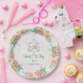 Elegantes Brautparty Rosa, weiß gestrichen, floral Pappteller (Party)