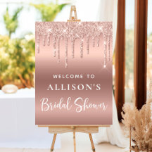 Elegantes Brautparty Rose Gold Glitzer Willkommen