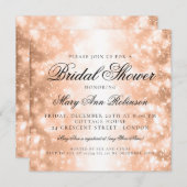 Elegantes Brautparty Rose Goldschimmer Leuchten Einladung (Vorne/Hinten)