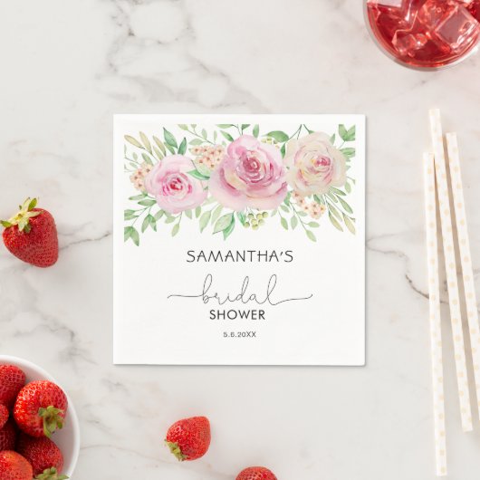 Elegantes Brautparty Rose Serviette (Beispiel)