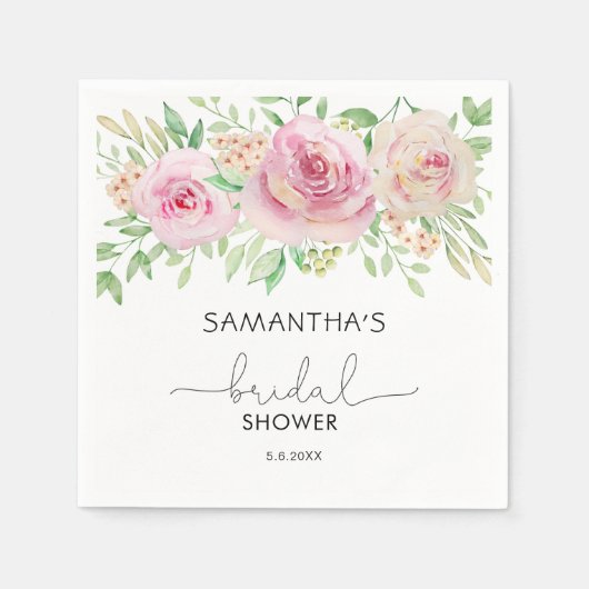 Elegantes Brautparty Rose Serviette (Vorderseite)