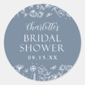 Elegantes Brautparty Runder Aufkleber (Vorderseite)