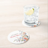 Elegantes Brautparty Runder Pappuntersetzer (Vor Ort)