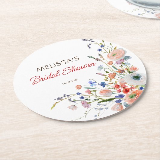 Elegantes Brautparty Runder Pappuntersetzer (Angewinkelt)