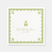 Elegantes Brautparty Sage Green Daisy Niedlich Serviette (Vorderseite)