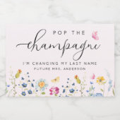 Elegantes Brautparty Schaumweinetikett (Einzelnes Label)