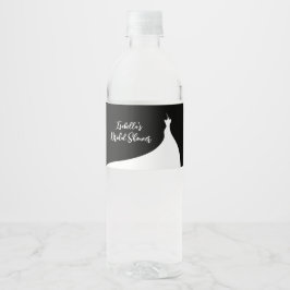 Elegantes Brautparty, schwarze Flasche Wasserflaschenetikett