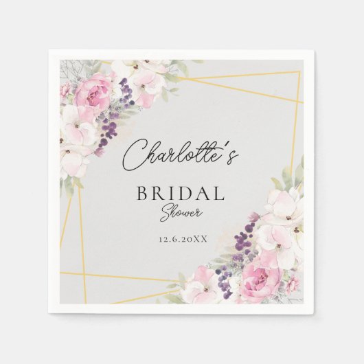 Elegantes Brautparty Serviette (Vorderseite)