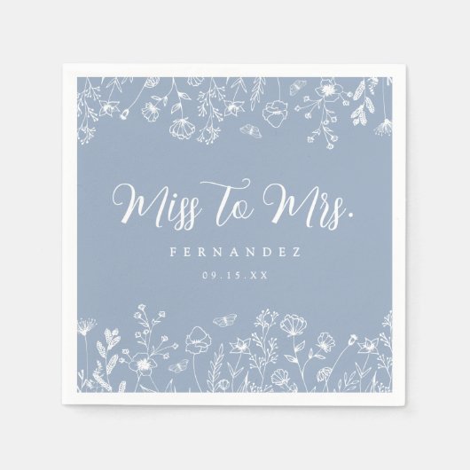 Elegantes Brautparty Serviette (Vorderseite)