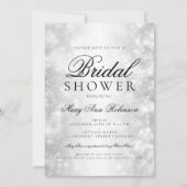 Elegantes Brautparty Silberschimmer-Lichter Einladung (Vorderseite)