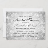 Elegantes Brautparty Silver Winter Wonderland Einladung (Vorderseite)