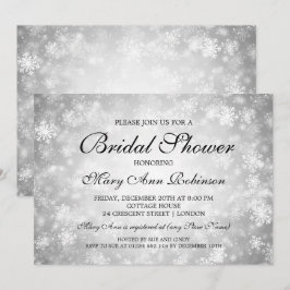 Elegantes Brautparty Silver Winter Wonderland Einladung
