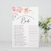 Elegantes Brautparty-Spiel mit Pink-Flora (Stehend Vorderseite)