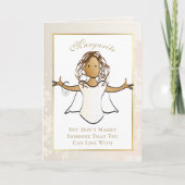 Elegantes Brautparty Süße Braut zum Cartoon Karte (Vorderseite)