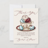 Elegantes Brautparty Tea Themed Dankeskarte (Vorderseite)