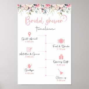 Elegantes Brautparty Timeline Sign Poster