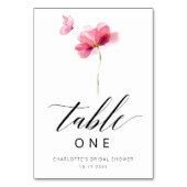 Elegantes Brautparty Tischnummer (Vorderseite)