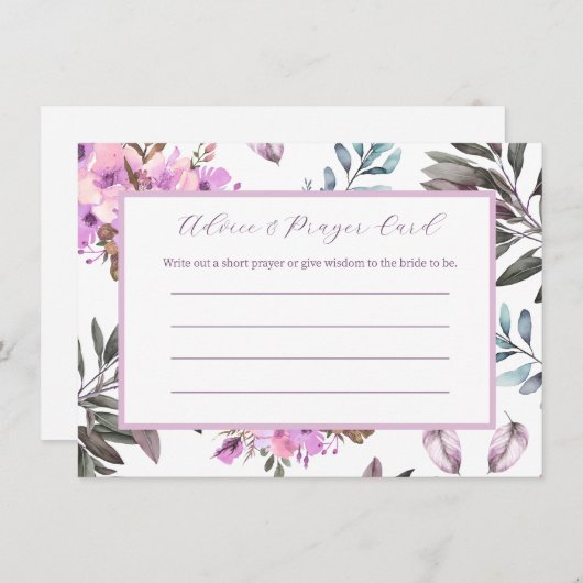 Elegantes Brautparty und Gebetskarte Mitteilungskarte (Vorne/Hinten)