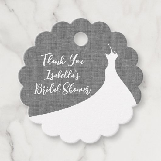 Elegantes Brautparty Vielen Dank für die graue Lei Geschenkanhänger (Vorderseite)