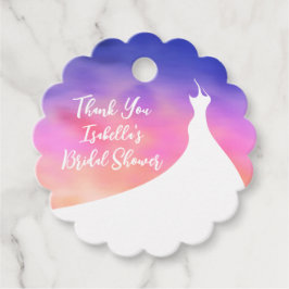 Elegantes Brautparty Vielen Dank lila Aquarell Geschenkanhänger