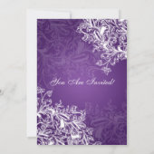 Elegantes Brautparty Vintagen Wirbel Lila Einladung (Rückseite)