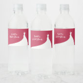 Elegantes Brautparty Viva magenta Wasserflaschenetikett (Flaschen)