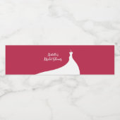 Elegantes Brautparty Viva magenta Wasserflaschenetikett (Einzelnes Label)