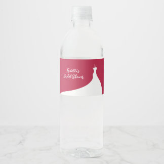 Elegantes Brautparty Viva magenta Wasserflaschenetikett