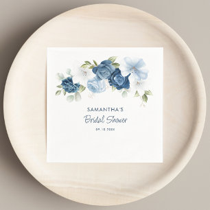 Elegantes Brautparty von Dusty Blue Floral Serviette