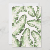 Elegantes Brautparty von White Green Tropical Blät Einladung (Rückseite)