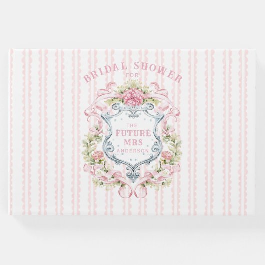 Elegantes Brautparty Wappen Gästebuch (Vorderseite)