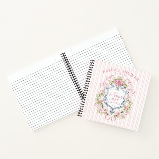 Elegantes Brautparty Wappen Notizblock (Innenseite)