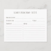 Elegantes Brautparty Wasserfarbe Einladungspostkarte (Rückseite)