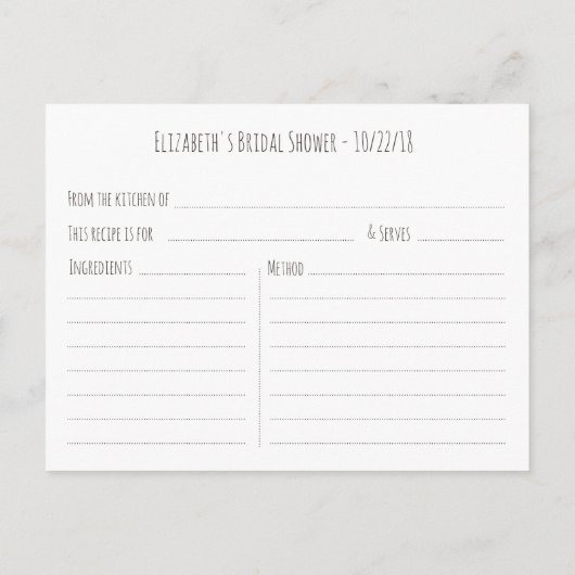 Elegantes Brautparty Wasserfarbe Einladungspostkarte (Rückseite)