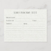 Elegantes Brautparty Wasserfarbe Einladungspostkarte (Rückseite)