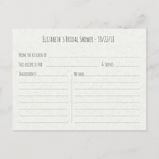 Elegantes Brautparty Wasserfarbe Einladungspostkarte (Rückseite)