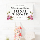 Elegantes Brautparty Wasserfarbe Rosa Rosa Banner (Insitu)