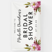 Elegantes Brautparty Wasserfarbe Rosa Rosa Banner (Vertikal)