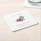 Elegantes Brautparty Wasserfarbe Traubenblätterung Rechteckiger Pappuntersetzer (angewinkelt)