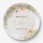 Elegantes Brautparty Wasserfarben Blush Pappteller (Vorderseite)