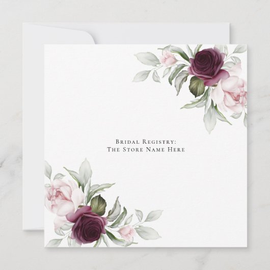 Elegantes Brautparty Wasserfarben Einladung (Rückseite)