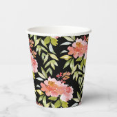 Elegantes Brautparty Wasserfarben Pappbecher (Rückseite)