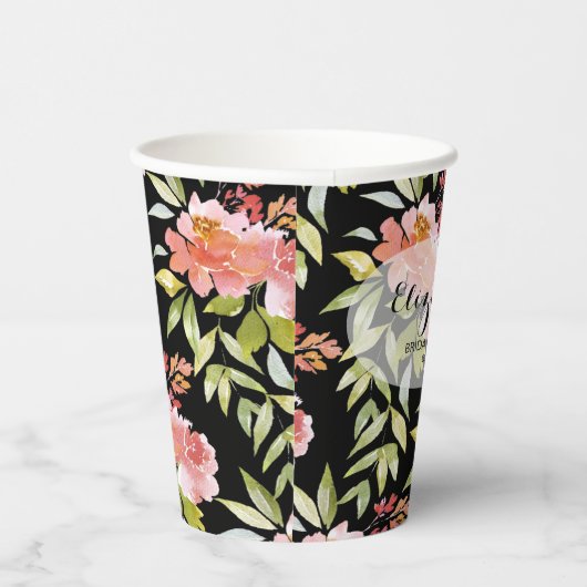 Elegantes Brautparty Wasserfarben Pappbecher (Rechts)